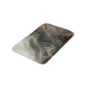 Tapis De Bain Marbre Abstrait en or noir (Angle)