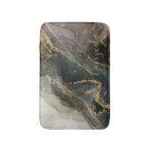 Tapis De Bain Marbre Abstrait en or noir (Devant (Vertical))