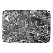 Tapis De Bain Marbre Abstrait noir et blanc liquide (Devant)