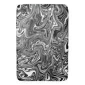 Tapis De Bain Marbre Abstrait noir et blanc liquide (devant Vertical)