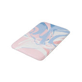 Tapis De Bain Marbre Abstrait Tourbillon Rose Blanc Bleu (Angle)
