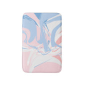 Tapis De Bain Marbre Abstrait Tourbillon Rose Blanc Bleu (Devant (Vertical))