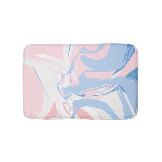 Tapis De Bain Marbre Abstrait Tourbillon Rose Blanc Bleu (Devant)