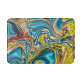Tapis De Bain marbre abstrait tourbillons jaune turquoise bleu t (Devant)