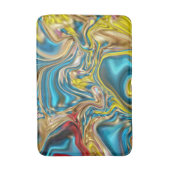 Tapis De Bain marbre abstrait tourbillons jaune turquoise bleu t (Devant (Vertical))