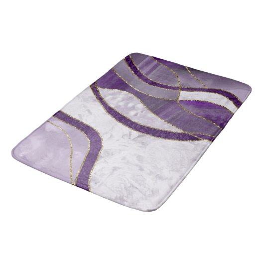 Tapis De Bain Marbre Agate Or Glam 3 (Angle)