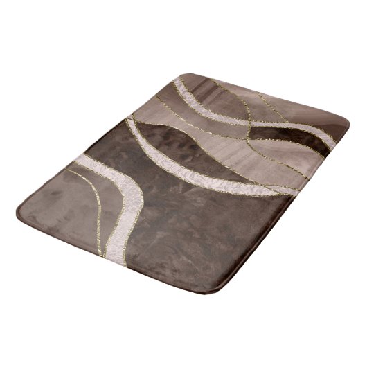 Tapis De Bain Marbre Agate Or Glam 5 (Angle)