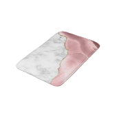Tapis De Bain Marbre Blanc Agate Rose Doré (Angle)