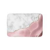 Tapis De Bain Marbre Blanc Agate Rose Doré (Devant)