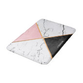 Tapis De Bain Marbre blanc Avec Lignes Dorées (Angle)