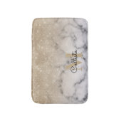 Tapis De Bain Marbre blanc de Parties scintillant or glamour Omb (Devant (Vertical))