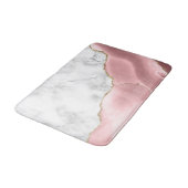 Tapis De Bain Marbre blanc doré rose pâle (Angle)