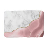 Tapis De Bain Marbre blanc doré rose pâle (Devant)
