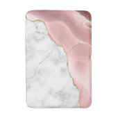 Tapis De Bain Marbre blanc doré rose pâle (Devant (Vertical))