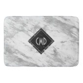 Tapis De Bain Marbre blanc Faux Monogramme (Devant)