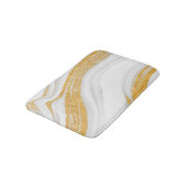 Tapis De Bain Marbre Blanc Glitter Or Froid (Angle)