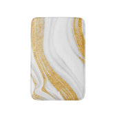 Tapis De Bain Marbre Blanc Glitter Or Froid (Devant (Vertical))