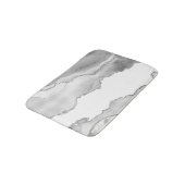 Tapis De Bain Marbre blanc gris Agate Parties scintillant argent (Angle)