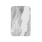 Tapis De Bain Marbre blanc gris Agate Parties scintillant argent (Devant (Vertical))