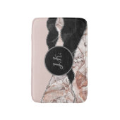 Tapis De Bain Marbre blanc Marine Blue Agate Parties scintillant (Devant (Vertical))