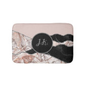 Tapis De Bain Marbre blanc Marine Blue Agate Parties scintillant (Devant)