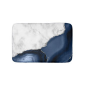 Tapis De Bain Marbre blanc Marine Blue Agate Parties scintillant (Devant)