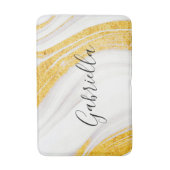 Tapis De Bain Marbre blanc Parties scintillant d'or (Devant (Vertical))