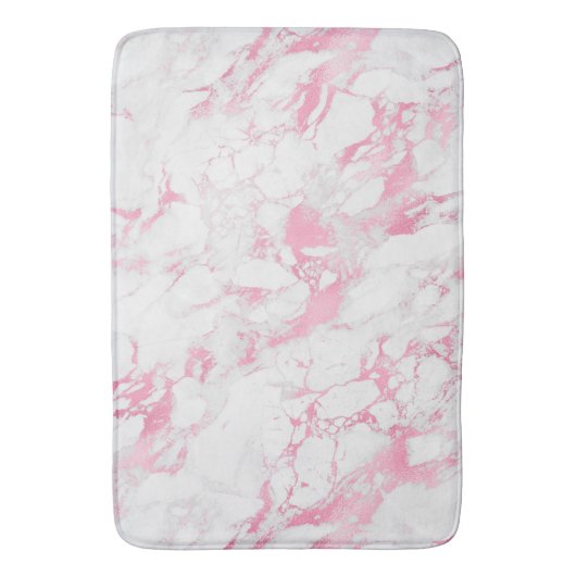 Tapis De Bain Marbre blanc rose (devant Vertical)