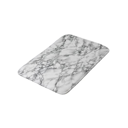Tapis De Bain Marbre blanc Salle de bain en pierre Mat Design mo (Angle)