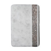 Tapis De Bain Marbre blanc Silver Parties scintillant Glam #1 (Devant (Vertical))