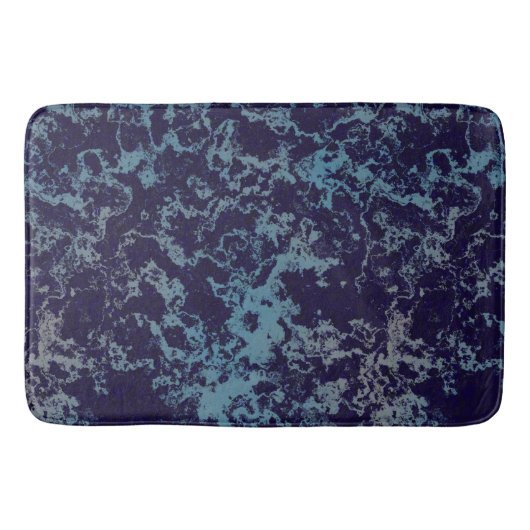Tapis De Bain Marbre bleu abstrait (Devant)