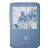 Tapis De Bain marbre bleu abstrait motif côtier (devant Vertical)