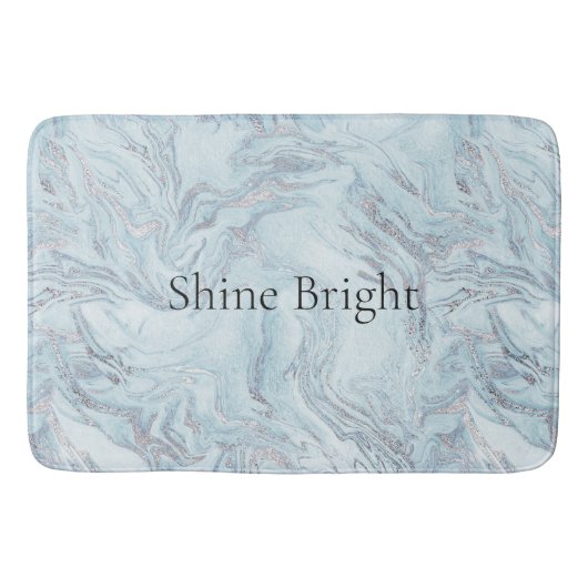 Tapis De Bain Marbre bleu Aqua Silver (Devant)