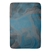 Tapis De Bain Marbre bleu et gris Abstrait (devant Vertical)