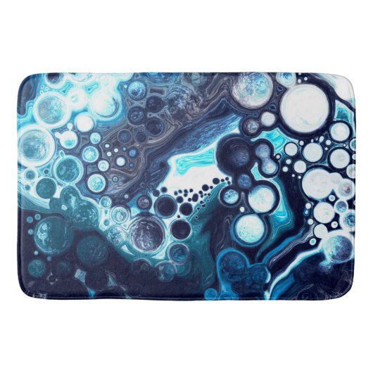 Tapis De Bain Marbre Bleu foncé Art numérique fluide (Devant)
