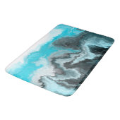 Tapis De Bain Marbre bleu, noir et gris Fluid Art (Angle)