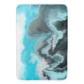 Tapis De Bain Marbre bleu, noir et gris Fluid Art (devant Vertical)