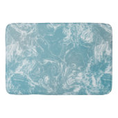 Tapis De Bain marbre bleu pâle et blanc abstrait (Devant)