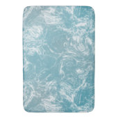 Tapis De Bain marbre bleu pâle et blanc abstrait (devant Vertical)