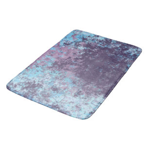 Tapis De Bain Marbre bleu, rose et violet Abstrait