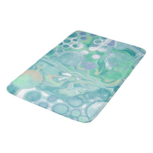 Tapis De Bain Marbre bleu turquoise (Angle)