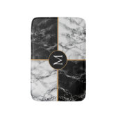Tapis De Bain Marbre Chèque Noir & Blanc tendance - Ajouter Votr (Devant (Vertical))