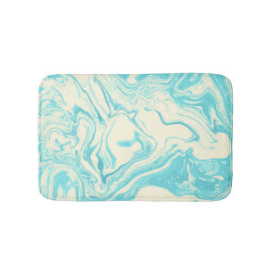 Tapis De Bain Marbre cool design en Turquoise et Crème