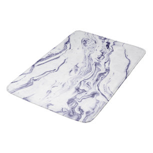Tapis De Bain Marbre de bleu marine