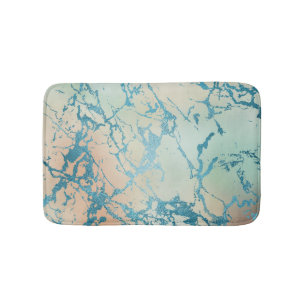 Tapis De Bain Marbre de luxe Belle veine Turquoise jaune et co