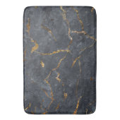 Tapis De Bain Marbre de luxe noir et or texture (devant Vertical)