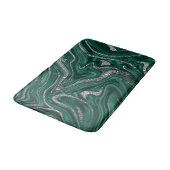 Tapis De Bain Marbre de Parties scintillant d'argent noir vert é (Angle)