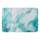 Tapis De Bain Marbre d'encre Mint Aqua (Devant)
