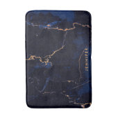 Tapis De Bain Marbre d'or de bleu marine (Devant (Vertical))