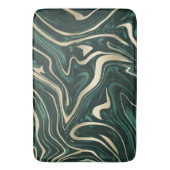 Tapis De Bain Marbre d'or noir vert émeraude #3 (Faux Foil) (devant Vertical)